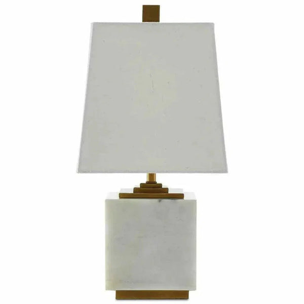 White Antique Brass Annelore Table Lamp - LOOMLAN - Currey & Co - Table Lamps