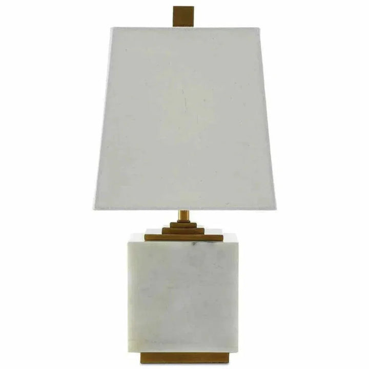 White Antique Brass Annelore Table Lamp - LOOMLAN - Currey & Co - Table Lamps