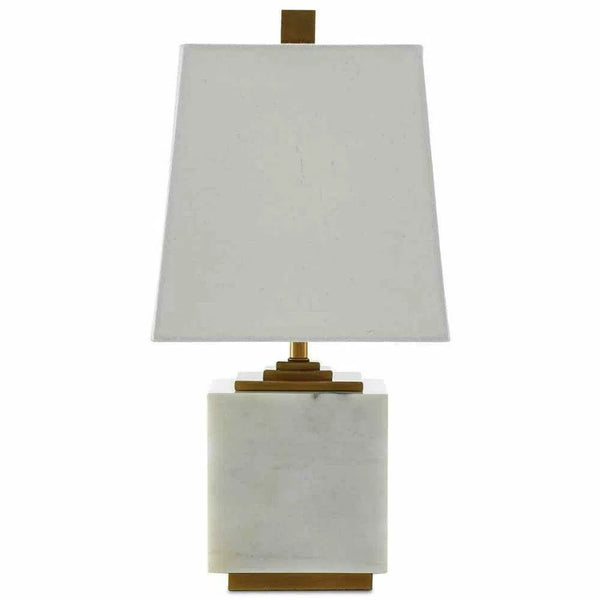 White Antique Brass Annelore Table Lamp Table Lamps LOOMLAN By Currey & Co