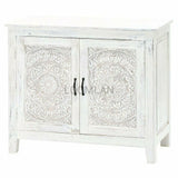 White Bohemian Hand Carved Accent Cabinet Accent Cabinets LOOMLAN By LOOMLAN