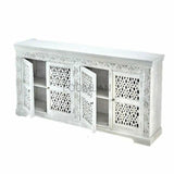 White Bohemian Lace 4 Door Sideboard Buffet