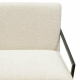 White Boucle Sherpa Slipper Chair with Black Metal Frame Club Chairs LOOMLAN By Diamond Sofa