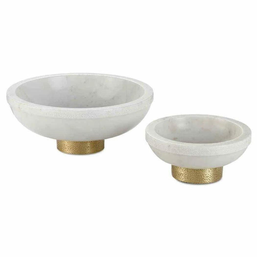 White Brass Valor Large White Bowl