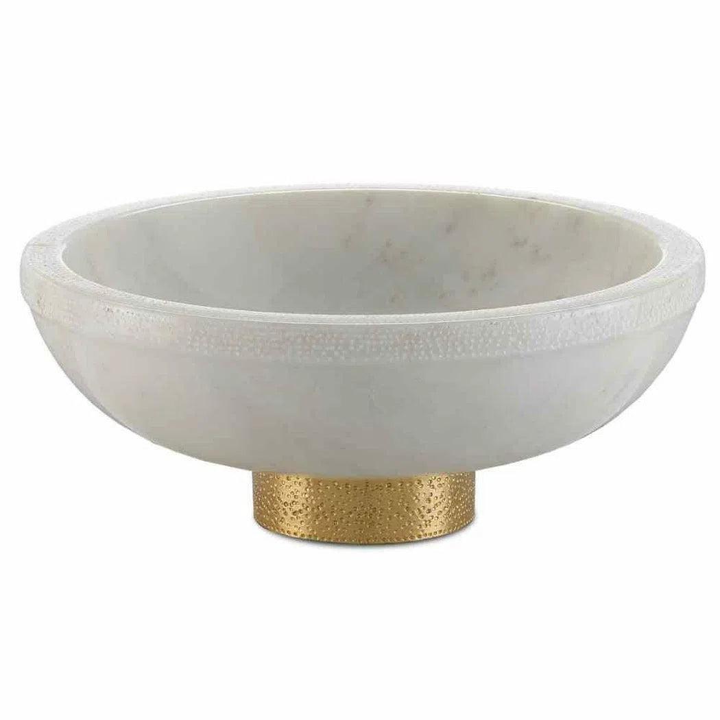 White Brass Valor Large White Bowl