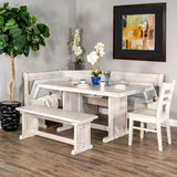 White Breakfast Nook Dining Set