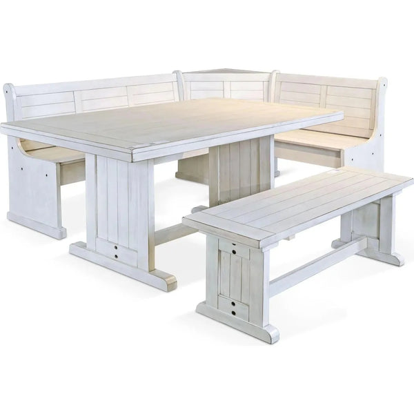 White Breakfast Nook Dining Set