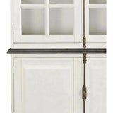 White Buffet & Hutch Glass Doors Cabinet