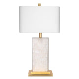 White Calcite Stone Resin Iron Caesar Table Lamp Table Lamps LOOMLAN By Jamie Young