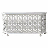 White Carved Console Table for Entryway