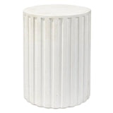 White Cement Fluted Column Mid Century Modern Side Table Side Tables LOOMLAN By Jamie Young