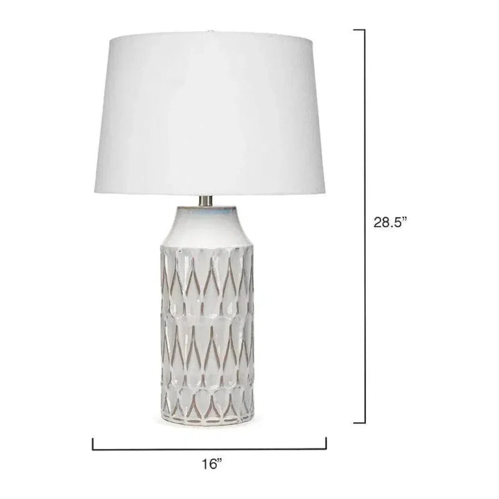 White Ceramic Dalia Table Lamp - LOOMLAN - Jamie Young - Table Lamps