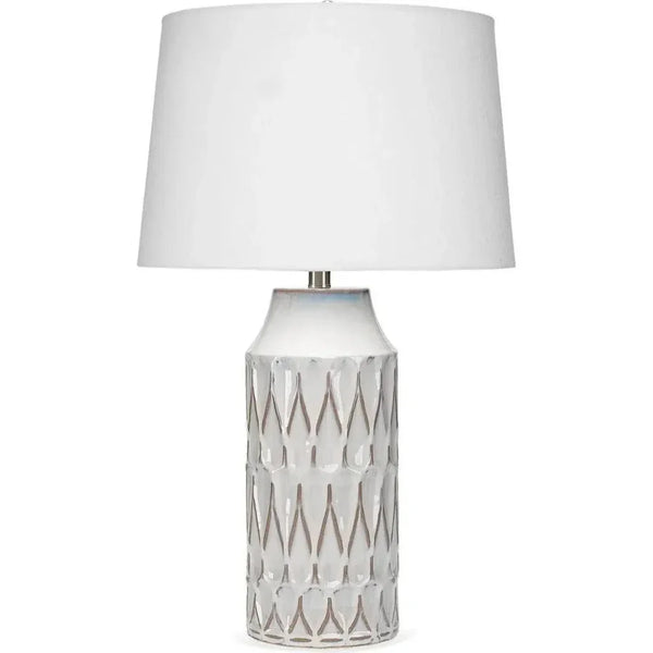 White Ceramic Dalia Table Lamp - LOOMLAN - Jamie Young - Table Lamps