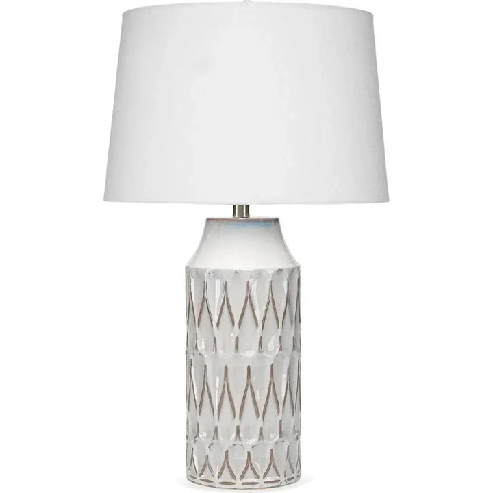 White Ceramic Dalia Table Lamp - LOOMLAN - Jamie Young - Table Lamps