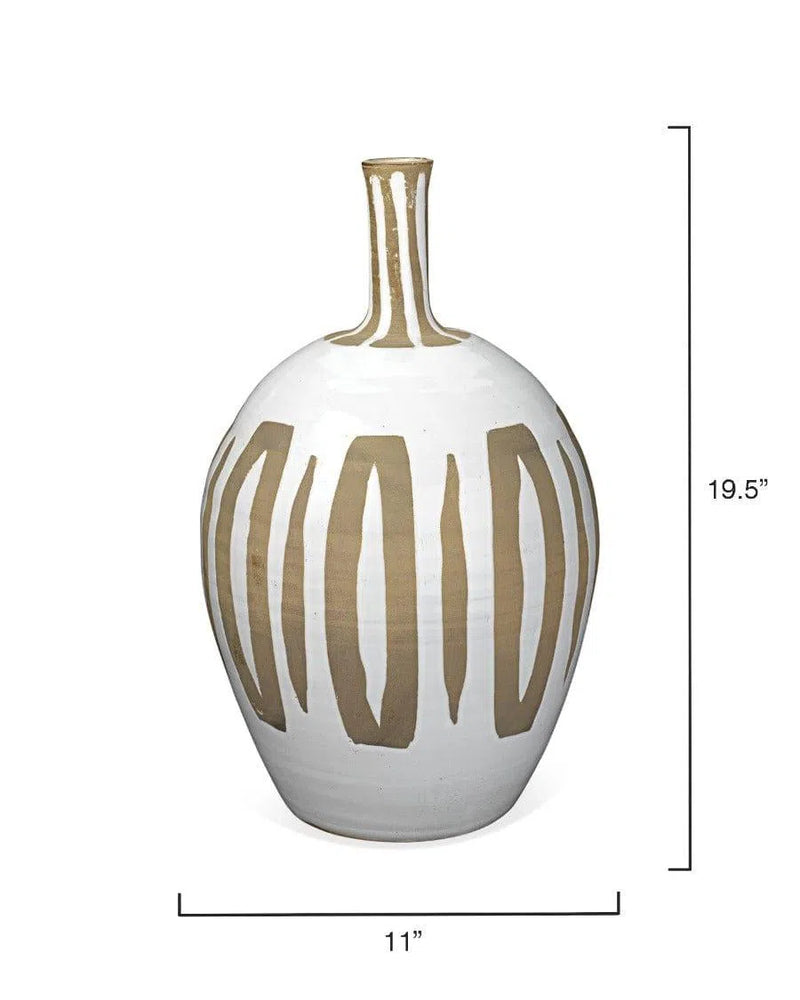 White Ceramic Kindred Vase Vases & Jars LOOMLAN By Jamie Young