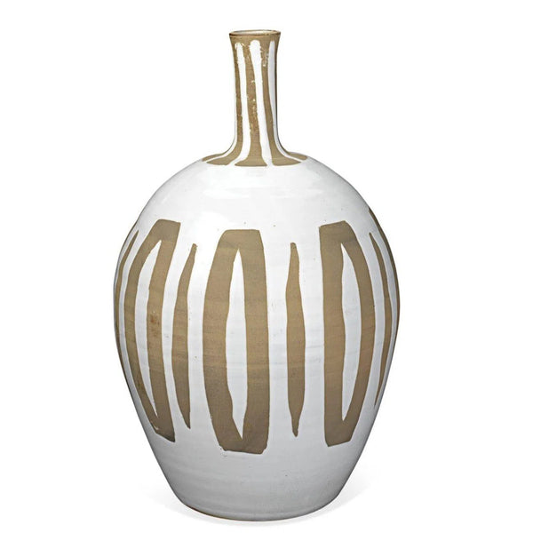 White Ceramic Kindred Vase Vases & Jars LOOMLAN By Jamie Young