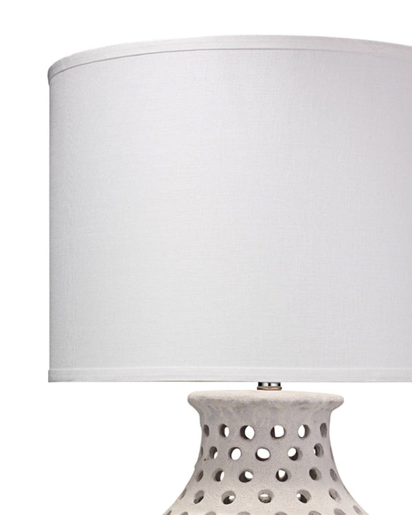 White Ceramic Porous Table Lamp Table Lamps LOOMLAN By Jamie Young