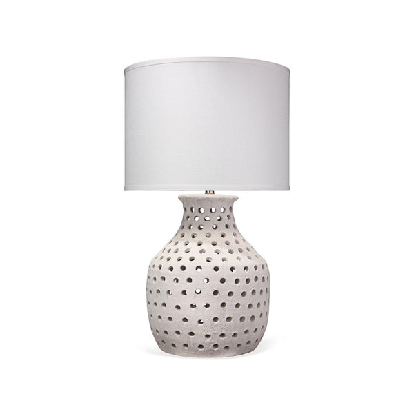 White Ceramic Porous Table Lamp Table Lamps LOOMLAN By Jamie Young