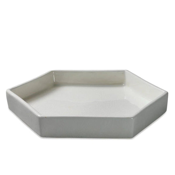 White Ceramic Porto Tray - Table Top Accessories - Large Trays LOOMLAN By Jamie Young