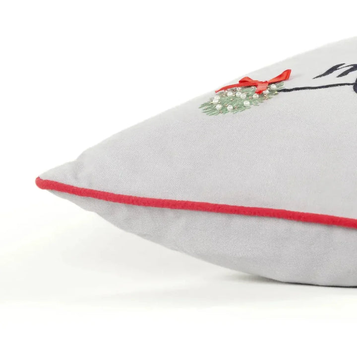 White Christmas Decorative Pillow Welted Isah - LOOMLAN - LOOMLAN - Throw Pillows