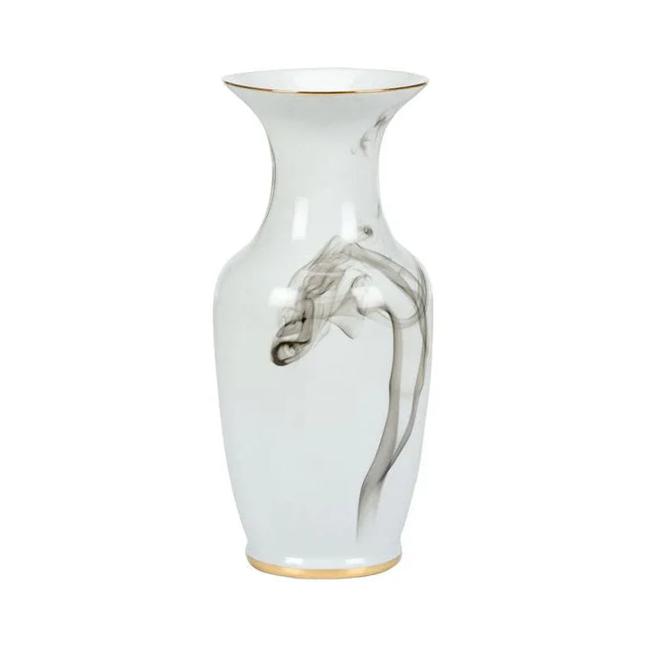 White Cinder And Smoke Porcelain Vase - LOOMLAN - Wildwood - Vases & Jars