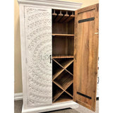 White Coastal Tall Bar Cabinet for Home Bar-Home Bar Cabinets-LOOMLAN-LOOMLAN