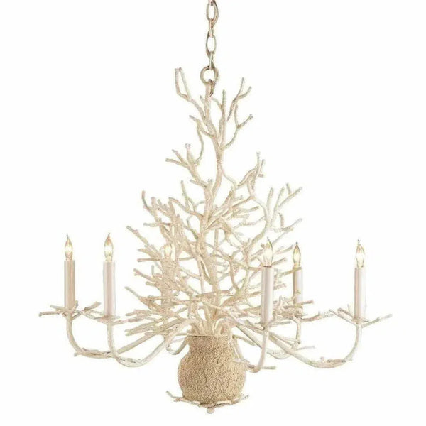 White Coral Natural Sand Seaward Small Chandelier - LOOMLAN - Currey & Co - Chandeliers