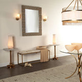 White Cowhide Gold Frame Shelby Bench Bedroom Benches LOOMLAN By Jamie Young