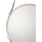 White Cowhide Round Wall Mirror