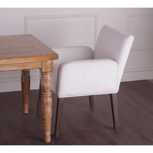 White Dining Chair Charly With Arms-Dining Chairs-Peninsula Home-LOOMLAN