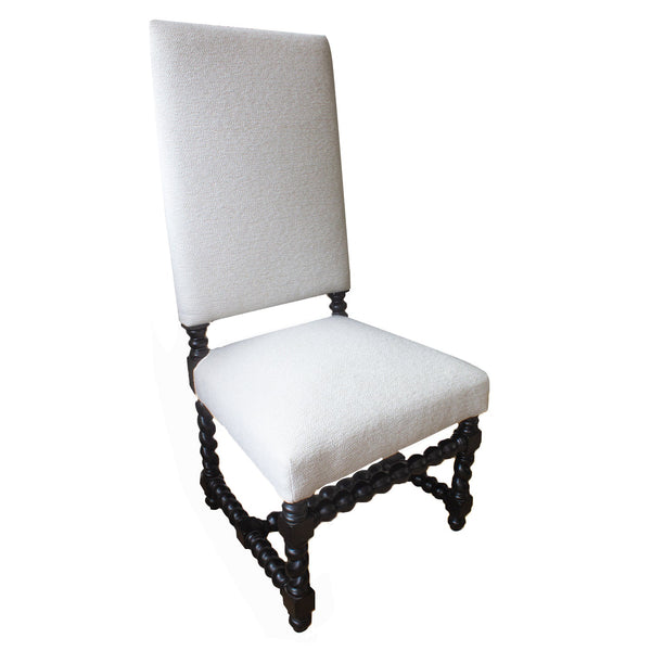 White Dining Chair Cordoba, Woolan Bleach-Dining Chairs-Peninsula Home-LOOMLAN