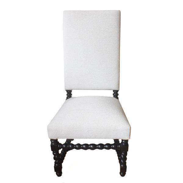White Dining Chair Cordoba, Woolan Bleach-Dining Chairs-Peninsula Home-LOOMLAN