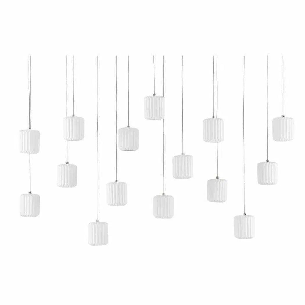 White Dove Rectangular 15-Light Multi-Drop Pendant