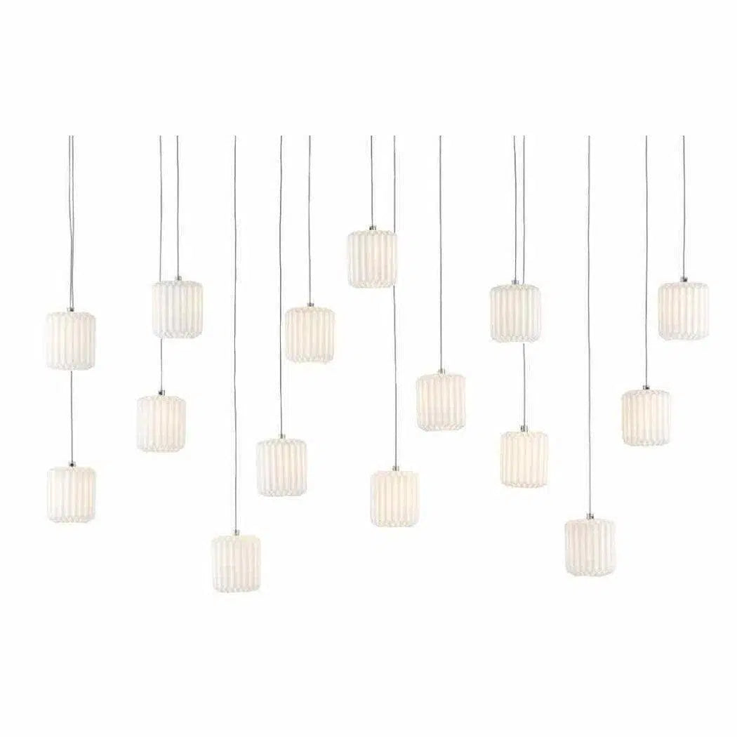 White Dove Rectangular 15-Light Multi-Drop Pendant