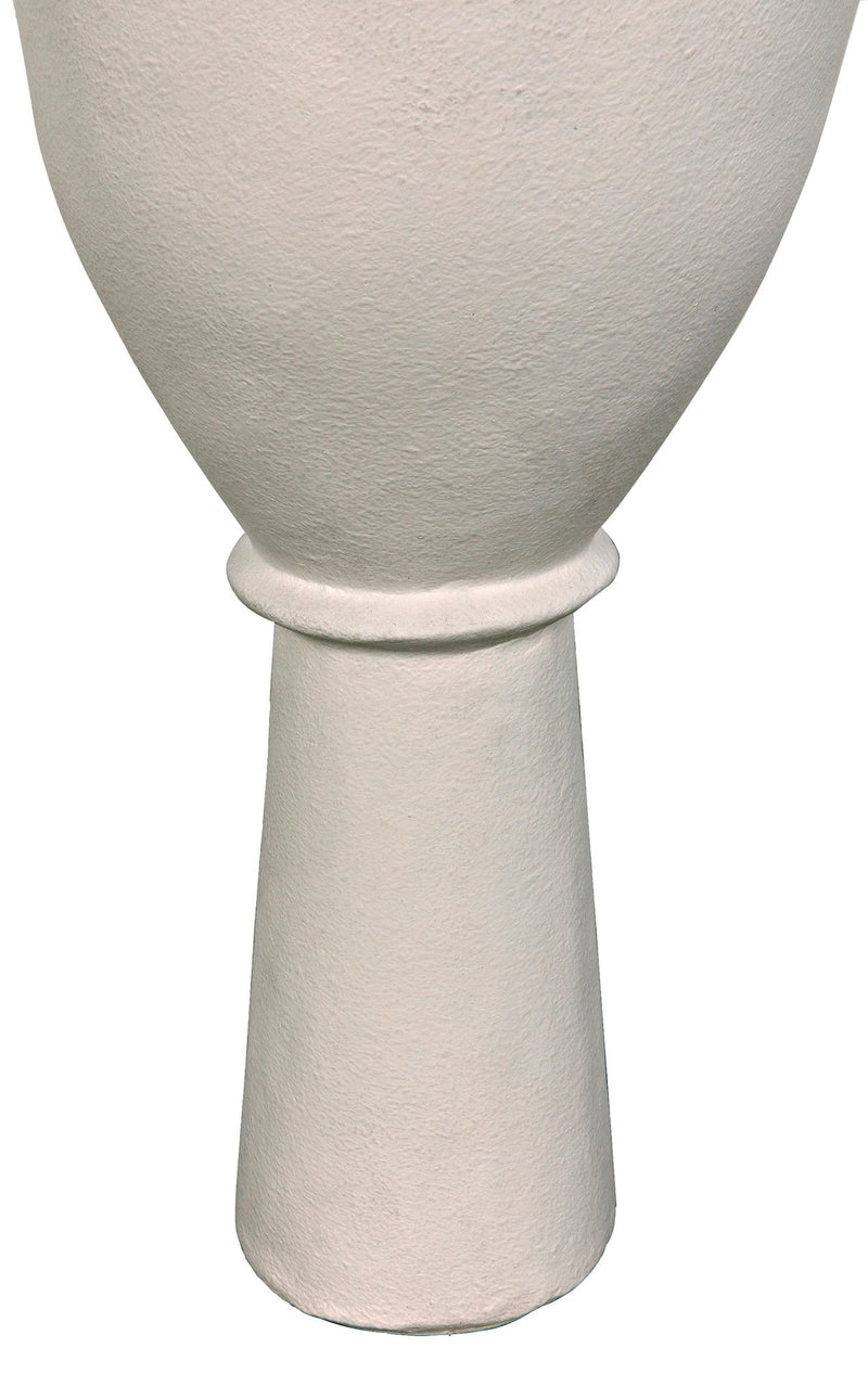 White Fiber Cement Vase-Statues & Sculptures-Noir-LOOMLAN