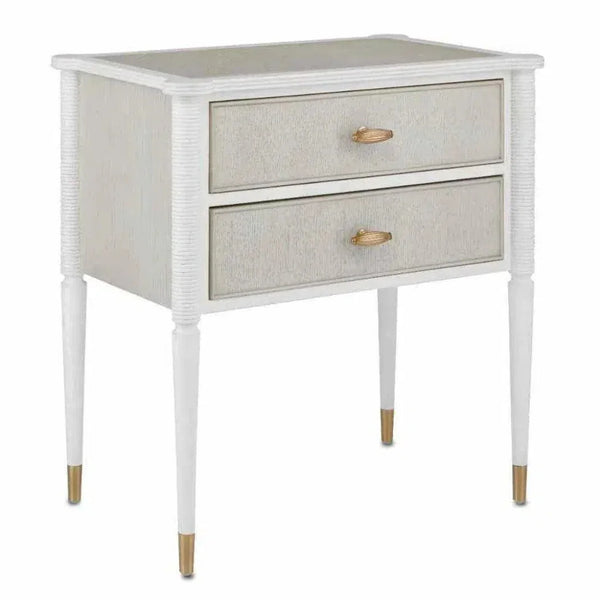 White Fog Brass Aster Accent Cabinet Winterthur - LOOMLAN - Currey & Co - Nightstands
