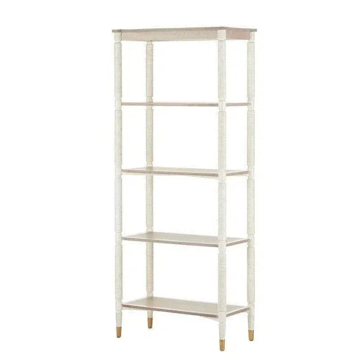 White Fog Brass Aster Etagere Winterthur Collection - LOOMLAN - Currey & Co - Etageres