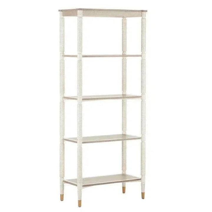 White Fog Brass Aster Etagere Winterthur Collection - LOOMLAN - Currey & Co - Etageres