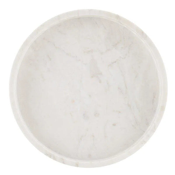 White Freya White Marble Small Tray Trays LOOMLAN By Currey & Co