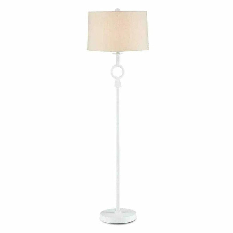 White Germaine White Floor Lamp Floor Lamps LOOMLAN By Currey & Co