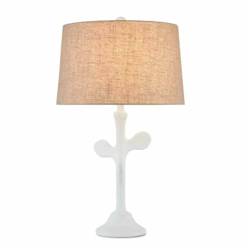 White Gesso Charny Table Lamp Table Lamps LOOMLAN By Currey & Co