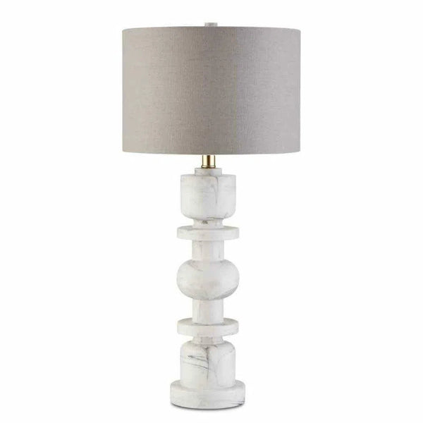 White Gray Sasha White Table Lamp Table Lamps LOOMLAN By Currey & Co