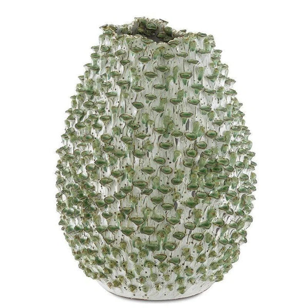 White Green Milione Medium Vase Vases & Jars LOOMLAN By Currey & Co