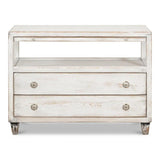 White Hollywood Chest Two Drawers & Open Shelf