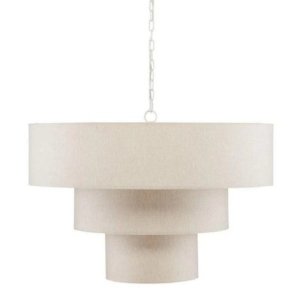 White Linen Livello Chandelier Chandeliers LOOMLAN By Currey & Co