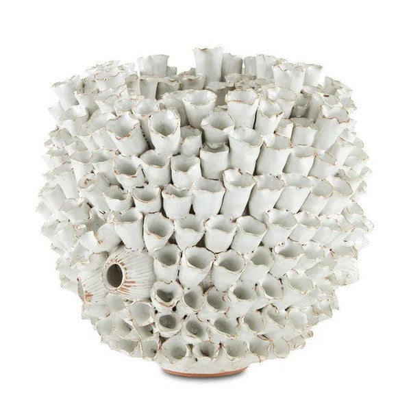 White Manitapi White Vase Vases & Jars LOOMLAN By Currey & Co