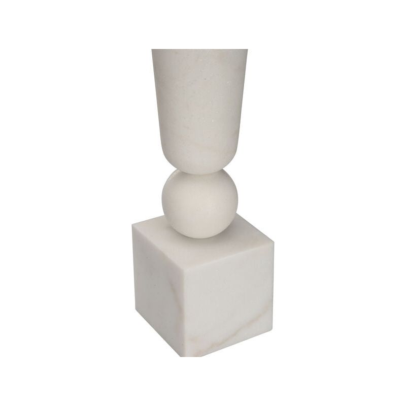 White Marble Crafted U Vase