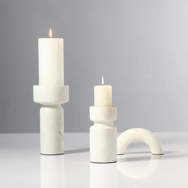 White Marble Daphne Candleholder Statues & Sculptures LOOMLAN By Jamie Young