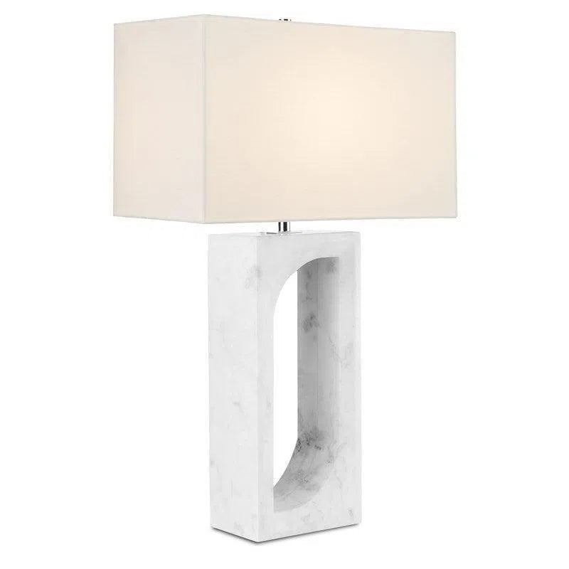 White Marble Gemini Table Lamp Table Lamps LOOMLAN By Currey & Co