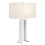 White Marble Leo Table Lamp Table Lamps LOOMLAN By Currey & Co