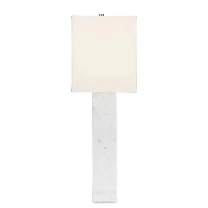 White Marble Leo Table Lamp - LOOMLAN - Currey & Co - Table Lamps